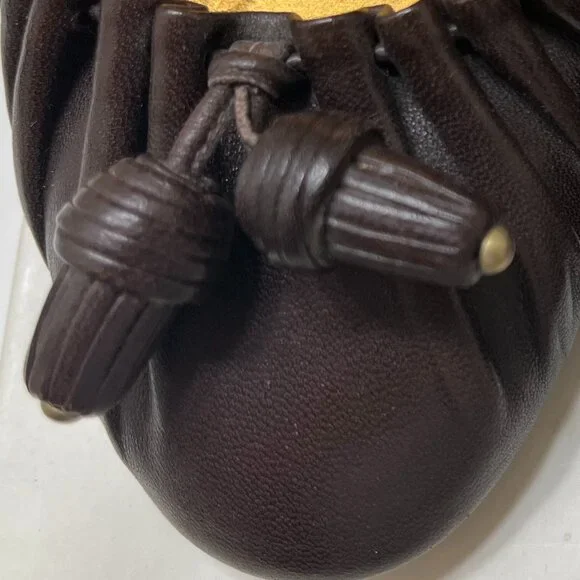 YSL Yves Saint Laurent Vintage Dark Brown Leather 4 Heels Tassel NIB EU 38